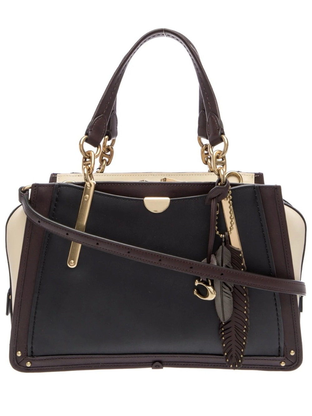 Coach Black, Brown & Cream Multi Dreamer 36 Leather Satchel *FIRM* - Picture 6 of 6